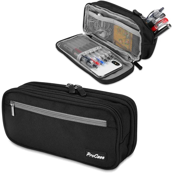 Two Layers Big Capacity Pencil Pouch Pen Organizer