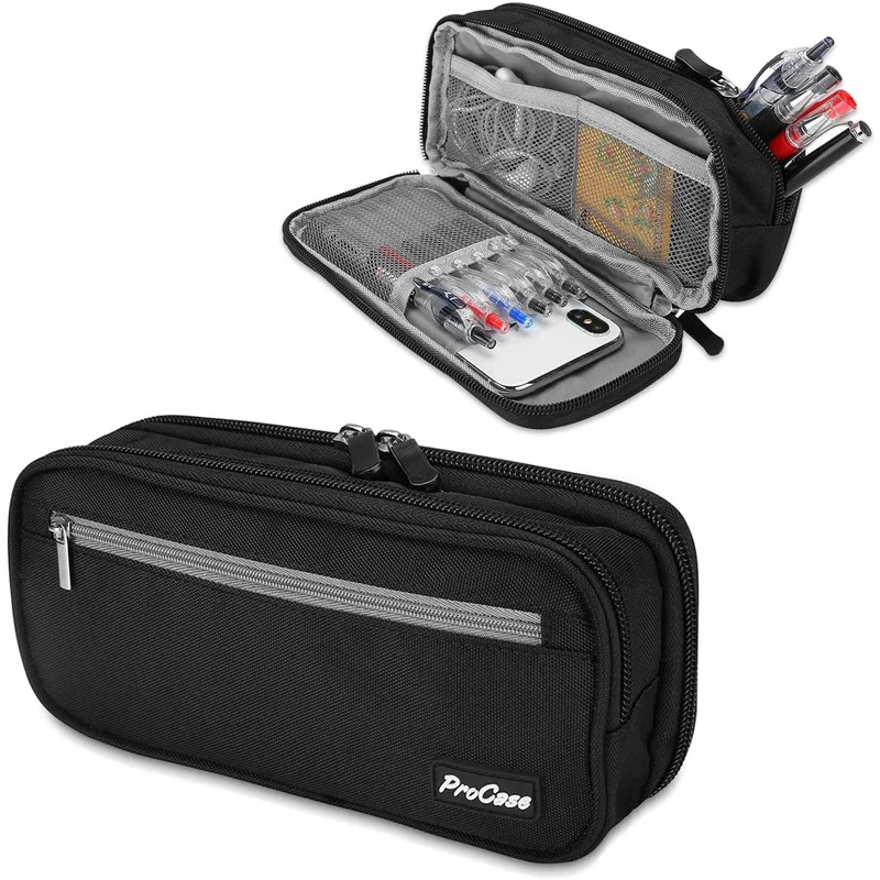 Two Layers Big Capacity Pencil Pouch Pen Organizer