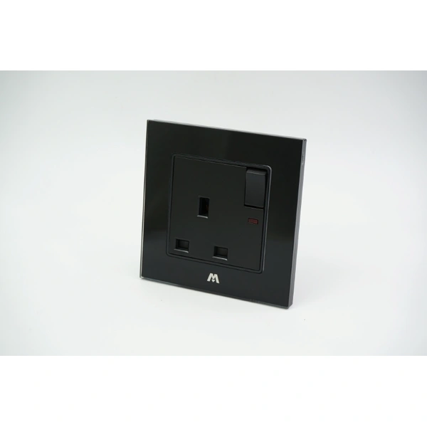 TOUGHENED GLASS SERIES - SINGLE BS SWITCHED SOCKET