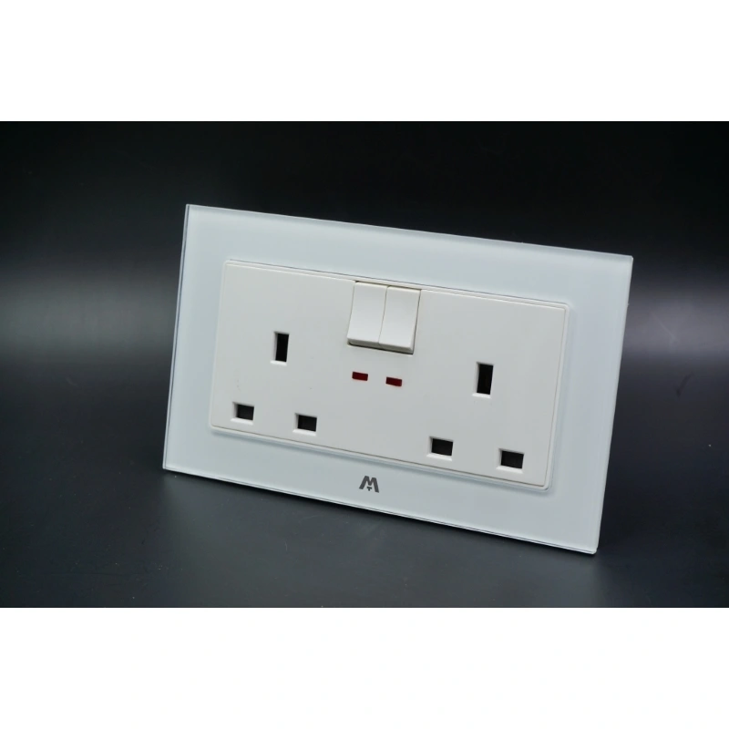 TOUGHENED GLASS SERIES - TWIN BS SWITCHED SOCKET