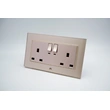 TOUGHENED GLASS SERIES - TWIN BS SWITCHED SOCKET