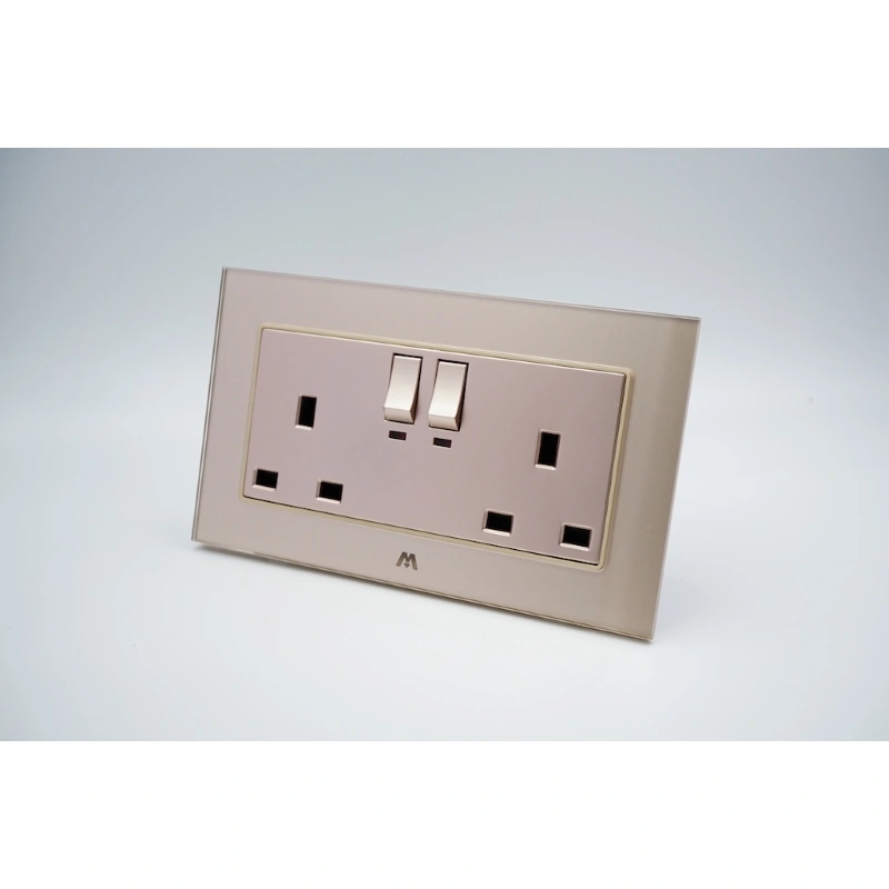 TOUGHENED GLASS SERIES - TWIN BS SWITCHED SOCKET