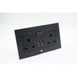 GlASS TWIN BS SWITCHED SOCKET WITH USB IN GOOD PRICE & QUALITY