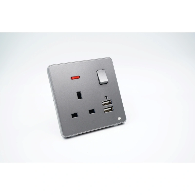 BS SWITCHED SOCKET WITH USB IN GOOD PRICE & QUALITY