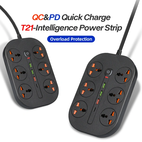 Intelligence Power Strip with QC & PD Charger|M.T Extend Socket