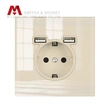 Schutzkontakt. DE Socket. Socket with QC ports. Zigbee switch.