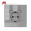 Schutzkontakt. DE Socket. Socket with QC ports. Zigbee switch.
