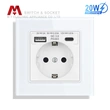 Schutzkontakt. DE Socket. Socket with QC ports. Zigbee switch.