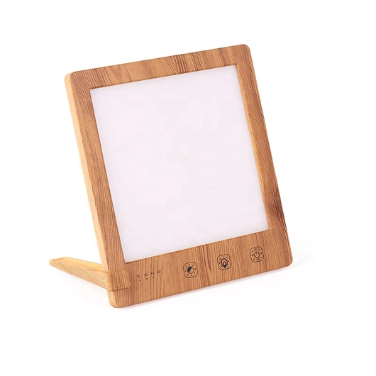 LED 10000lux SAD Mood Light Therapy Lamp Wood Grain 2021 Latest Design Bright White Class II Panel Lights 