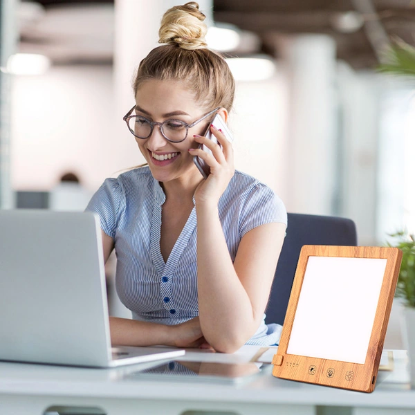 LED 10000lux SAD Mood Light Therapy Lamp Wood Grain 