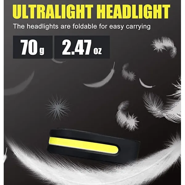 LED Headlamp Rechargeable, Bright Adults Lightweight Headlamps