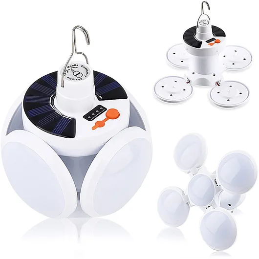 Solar LED Camping Lantern with USB Rechargeable Battery and Hook, Portable Emergency Hurricane Camp Lamp Light for Outdoor Tent Barn Patio Home Indoor Power Outages