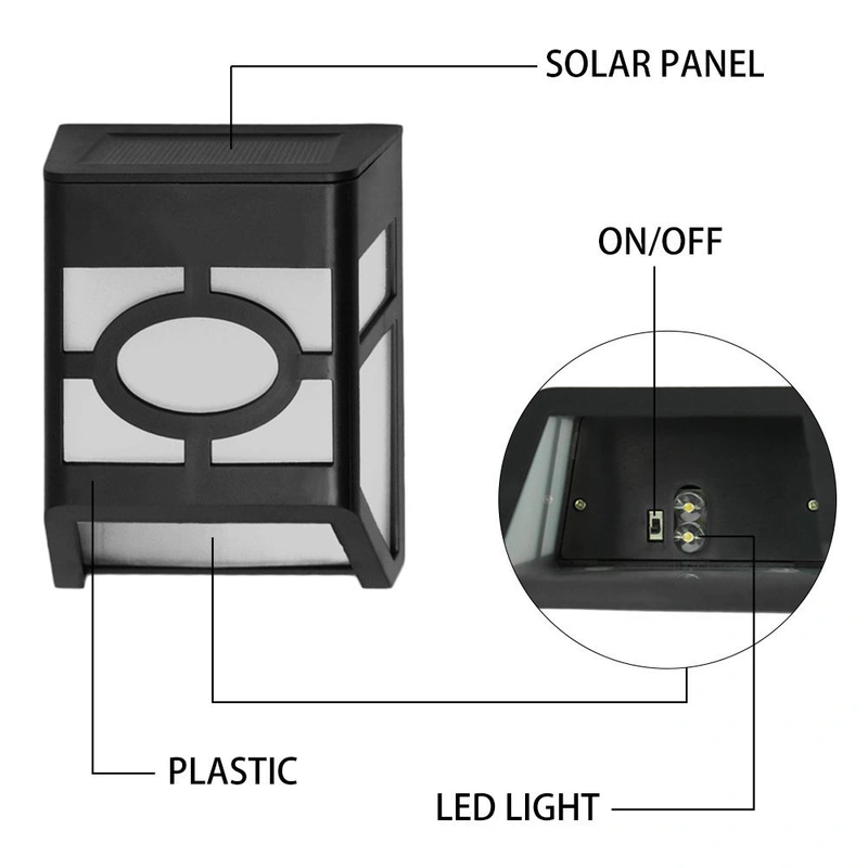 Led Solar Wall Lamp Outdoor Waterproof  Solar Fence Lights 