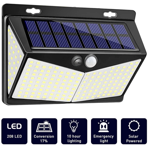 208 LED IP65 Waterproof Solar Garden Light for Yard Night Sensor Light