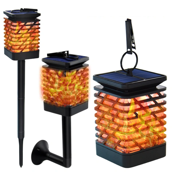 Outdoor Solar Lantern Flame Decorative Lights Waterproof LED