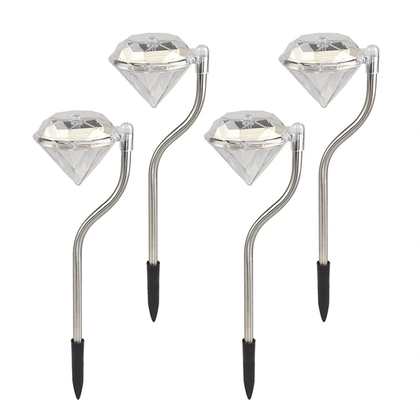 Stainless Steel Diamond-Shape solar garden light 