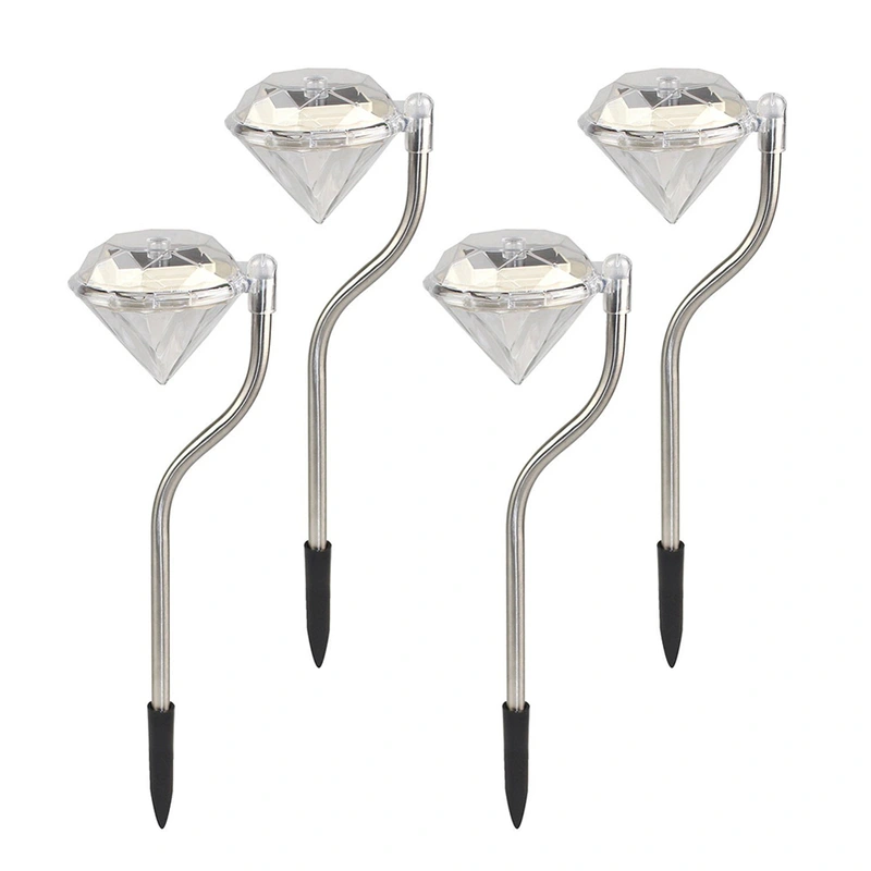 Stainless Steel Diamond-Shape solar garden light 