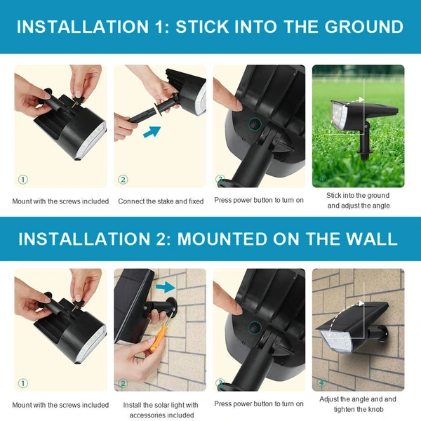 Solar Landscape Spotlights Outdoor Solar Powered Wall Lights