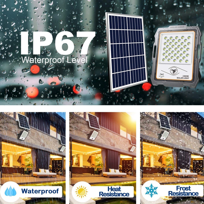 IP67 waterproof led solar flood lights with radar sensor