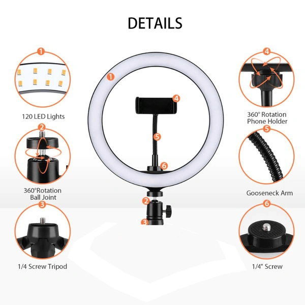 10 inch LED make up ring fill light dimmable led selfie ring light 