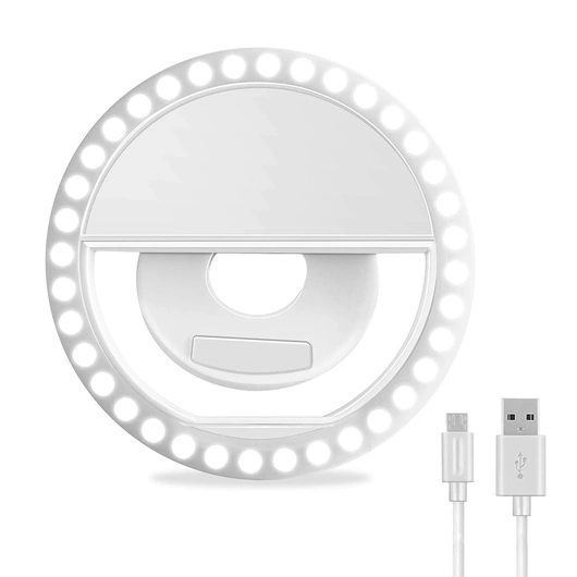 portable USB rechargeable LED selfie ring light for mobile