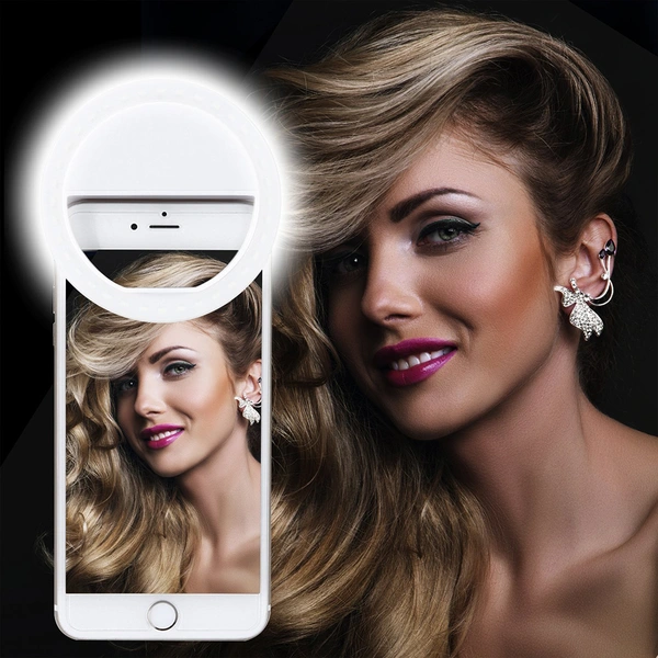 portable USB rechargeable LED selfie ring light for mobile