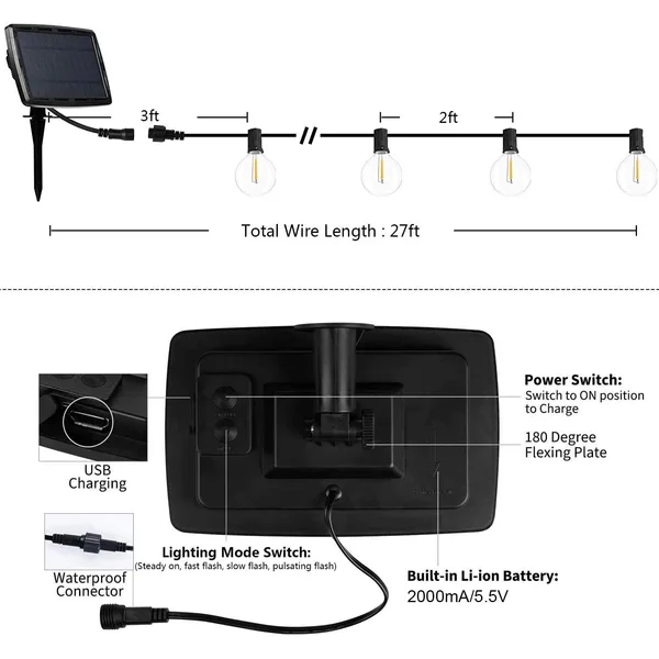 Outdoor Commercial Bulb Decorative Light Edison Bulb String 