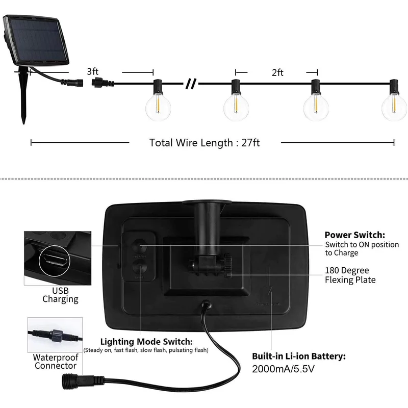 Outdoor Commercial Bulb Decorative Light Edison Bulb String 