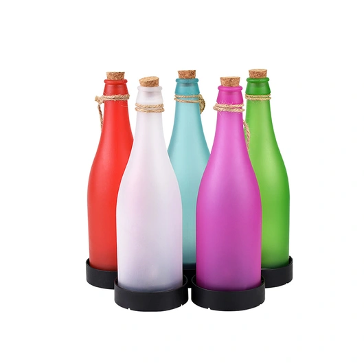 Outdoor Solar Hanging Lamp Decorative LED Lights Plastic Holiday Tree Chandeliers Wine Bottle Light With Cork