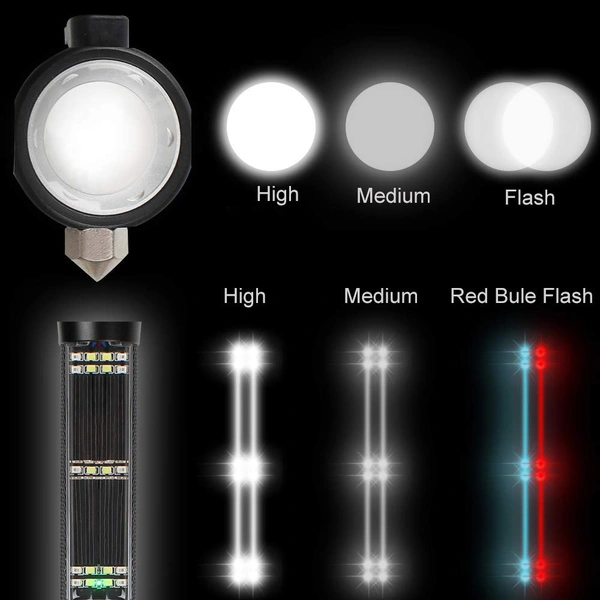 Emergency Usage MultiFunction Outdoor Solar Power Tactical Flashlight 