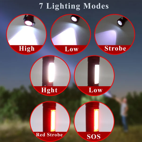  Waterproof LED Torch Flashlight Rechargeable