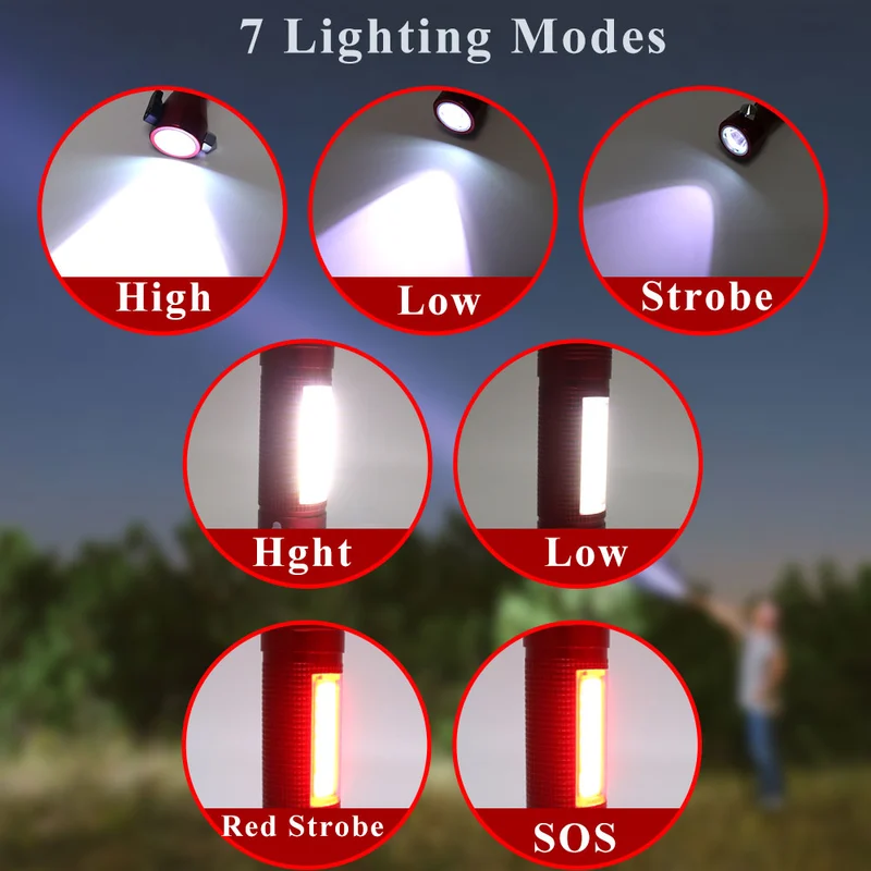  Waterproof LED Torch Flashlight Rechargeable