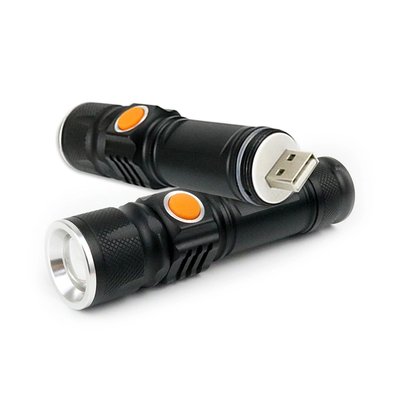 Mini Waterproof Zoom USB Rechargeable Torch LED Flashlight 