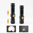 Mini Waterproof Zoom USB Rechargeable Torch LED Flashlight 