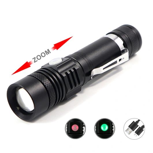 USB Rechargeable  LED Flashlight Aluminum Alloy Japan Torch Light For Outdoor