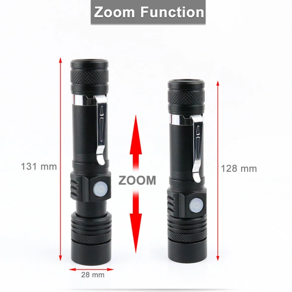 USB Rechargeable  LED Flashlight Aluminum Alloy Light 