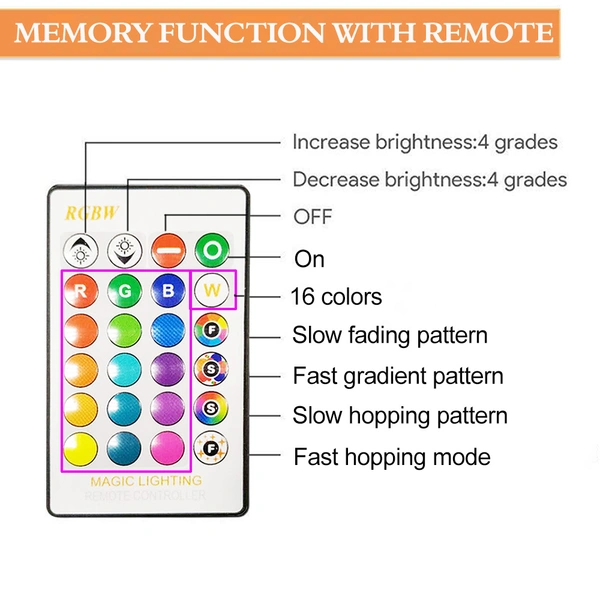 Remote Control smart light Bulb E26 E27 RGB Memory Function smart bulb