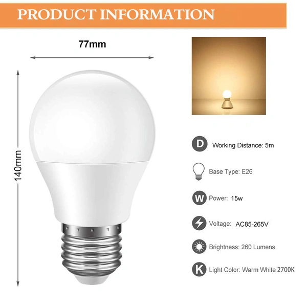 Remote Control smart light Bulb E26 E27 RGB Memory Function smart bulb