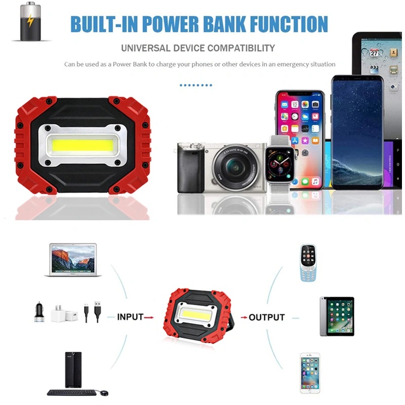 Portable work lights rechargeable Battery power bank work light