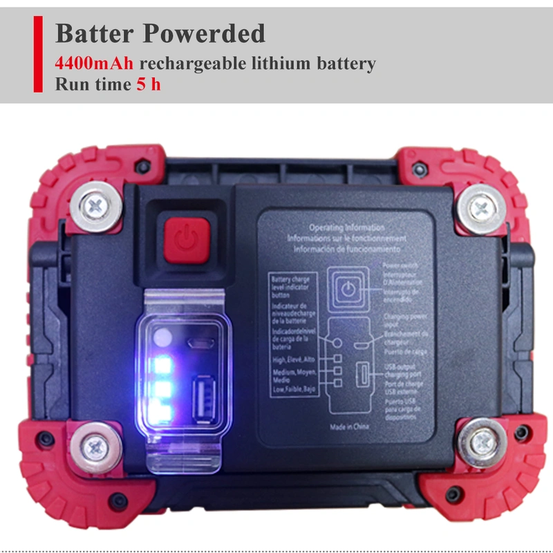  portable work zone rechargeable cob LED work light with stand
