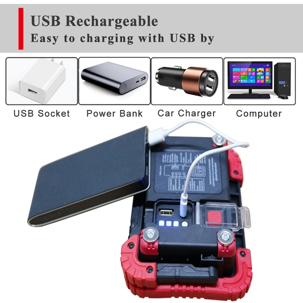  portable work zone rechargeable cob LED work light with stand