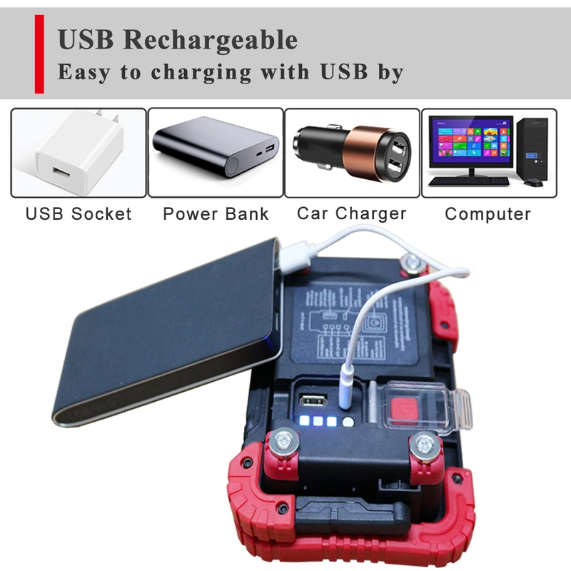  portable work zone rechargeable cob LED work light with stand