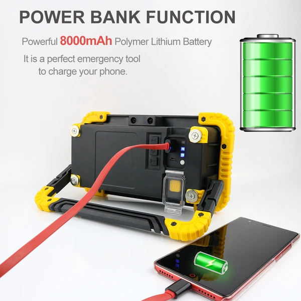 Rechargeable Wireless Speaker Work Light 20W COB LED + Power Bank