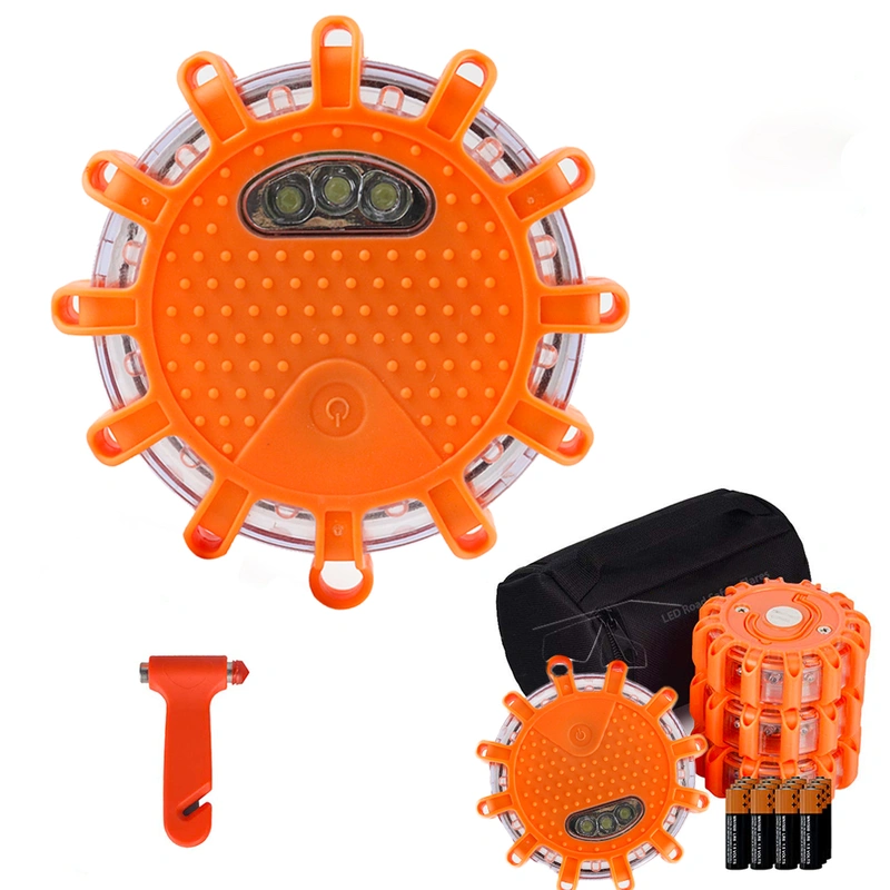 road flares Battery Operated magnetic led flash warning light, 9 modes