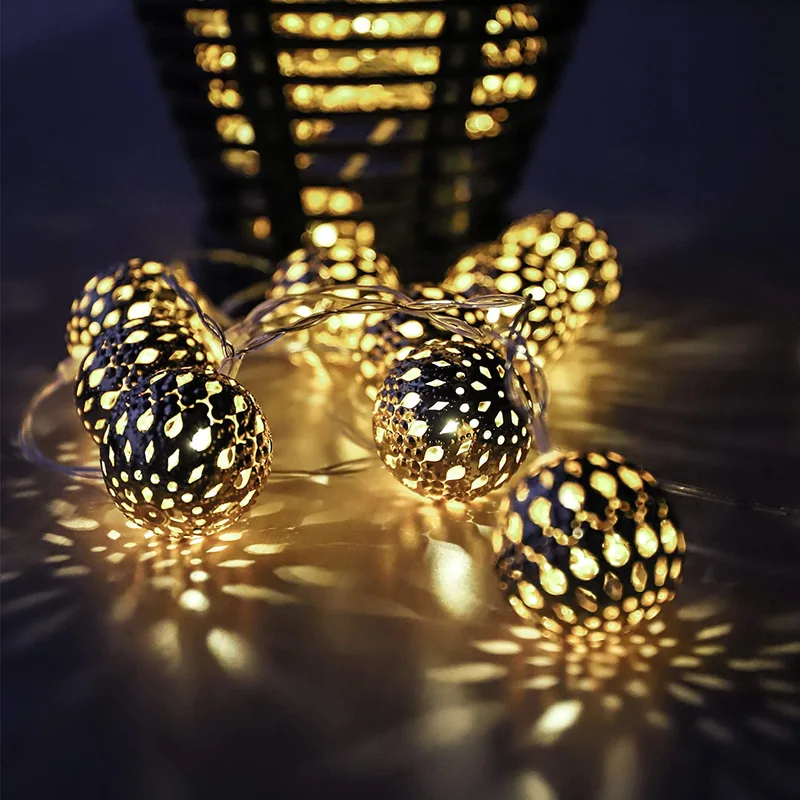 outdoor solar string lights 20 LED ball Christmas lighting