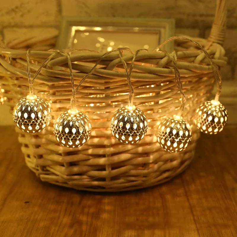 outdoor solar string lights 20 LED ball Christmas lighting