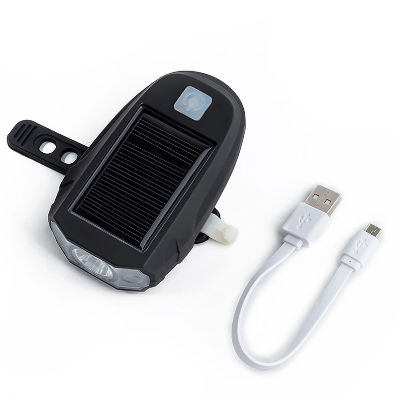 Solar Powered usb Charging Bicycle Front Headlight 