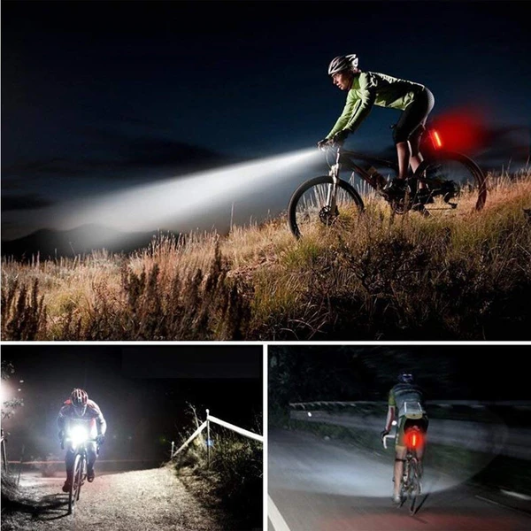 usb rechargeable LED safety warning bicycle rear light 