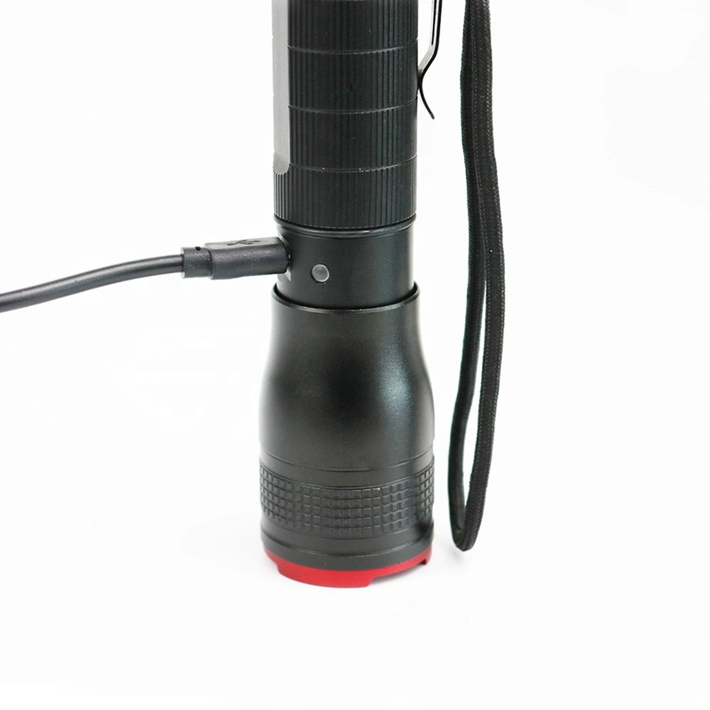 Aluminum Alloy led torch light rechargeable flashlight