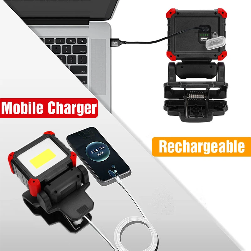 USB rechargeable multi-functional  rotatable work light 